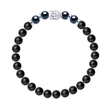 Manufacture Royale Bracelet Lucky 4 Pearl Freshwater Pearl Black Sterling Silver