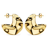 Bullion Gold Texture Tiny C-Hoop Earrings in Gold