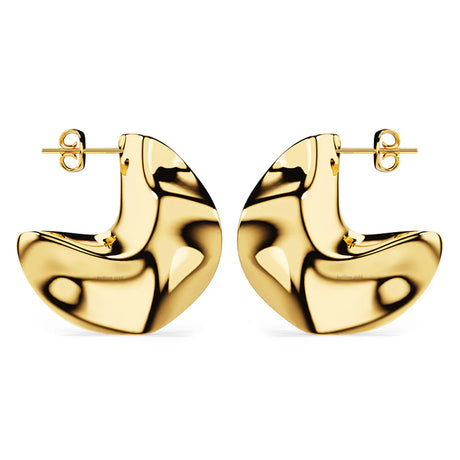 Bullion Gold Texture Tiny C-Hoop Earrings in Gold