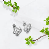 Krystal Couture Bloom White Gold Stud Earrings Embellished with SWAROVSKI Crystals