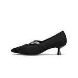 Countess Cross-Strap Kitten Heels - Black