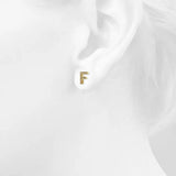 Solid 925 Sterling Silver Glamour Alphabet Letter Earrings Gold