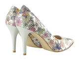 Bosccolo Womens High Heels - Flowers On Silver