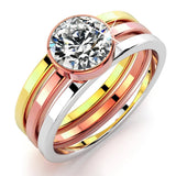 Bullion Gold Britney Tri-Tone Stackable Ring