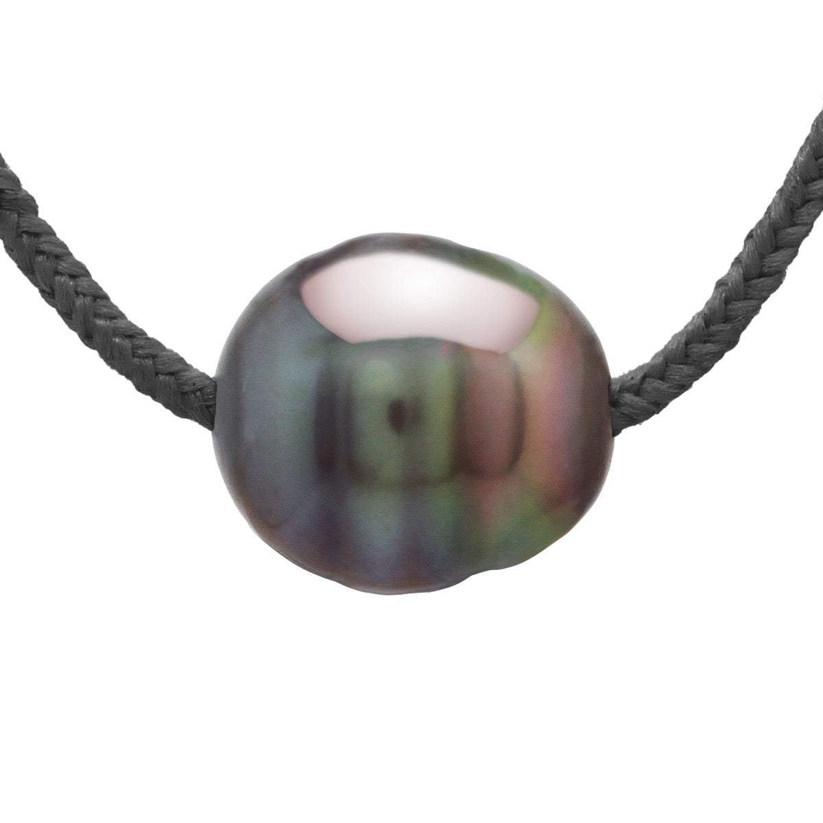 Necklace "Love Links" In Twisted Nylon of Black - Adorned - Longueur 18 cm