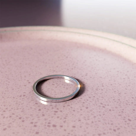 Bullion Gold White Gold Simplicity Slim Ring