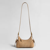 Suede Leather Retro Underarm Bag - Apricot
