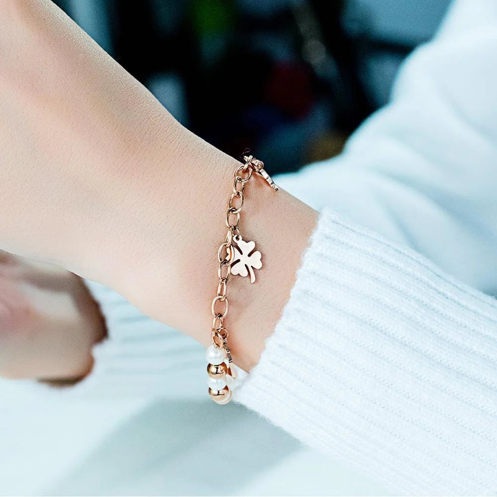 Bullion Gold Polished Charm Bracelet In Rose Gold