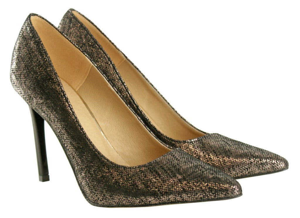 Bosccolo Womens Spike Heels Linen - Black