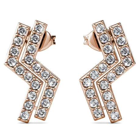 Boxed Zigzag Set Embellished with SWAROVSKI® Crystals In Rose Gold