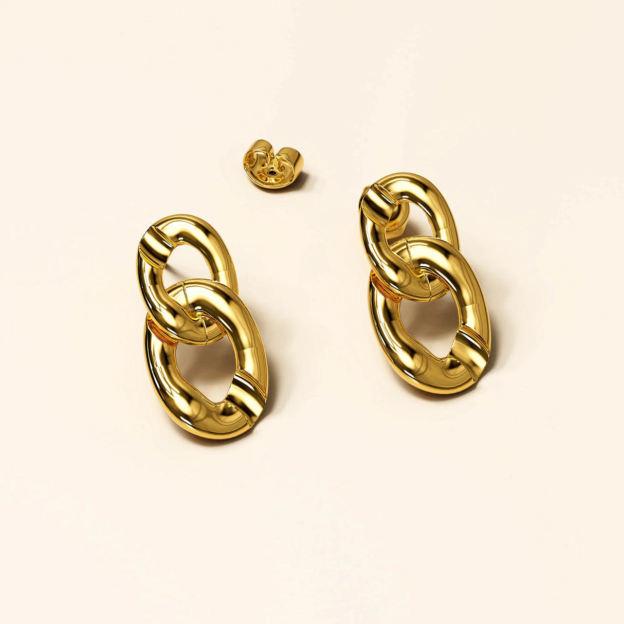 Bullion Gold Inscript Link Gold Layered Earrings