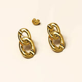 Bullion Gold Inscript Link Gold Layered Earrings