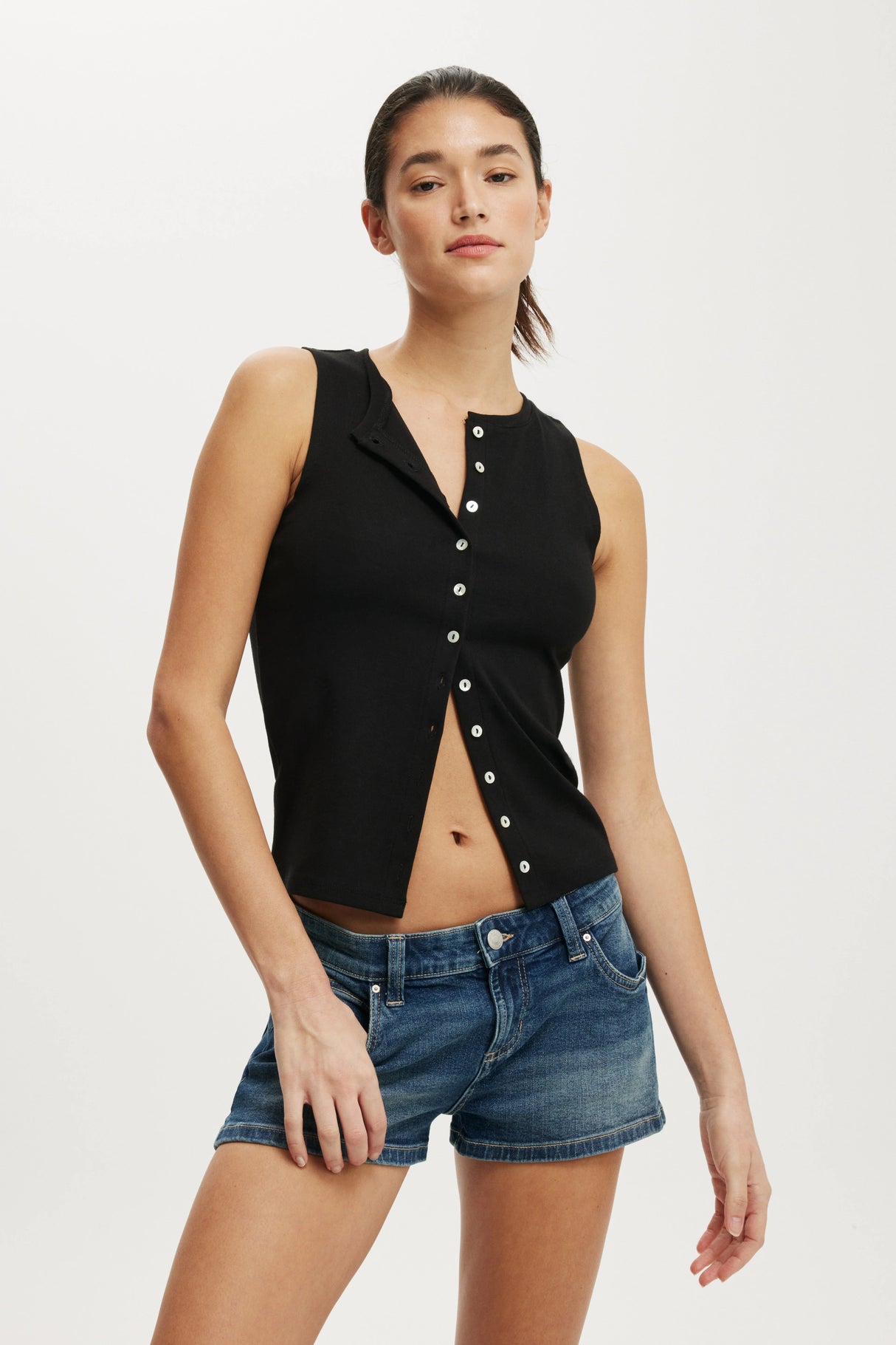 Cotton On Women's Bailey Button Detail Vest - Black