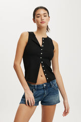Cotton On Women's Bailey Button Detail Vest - Black