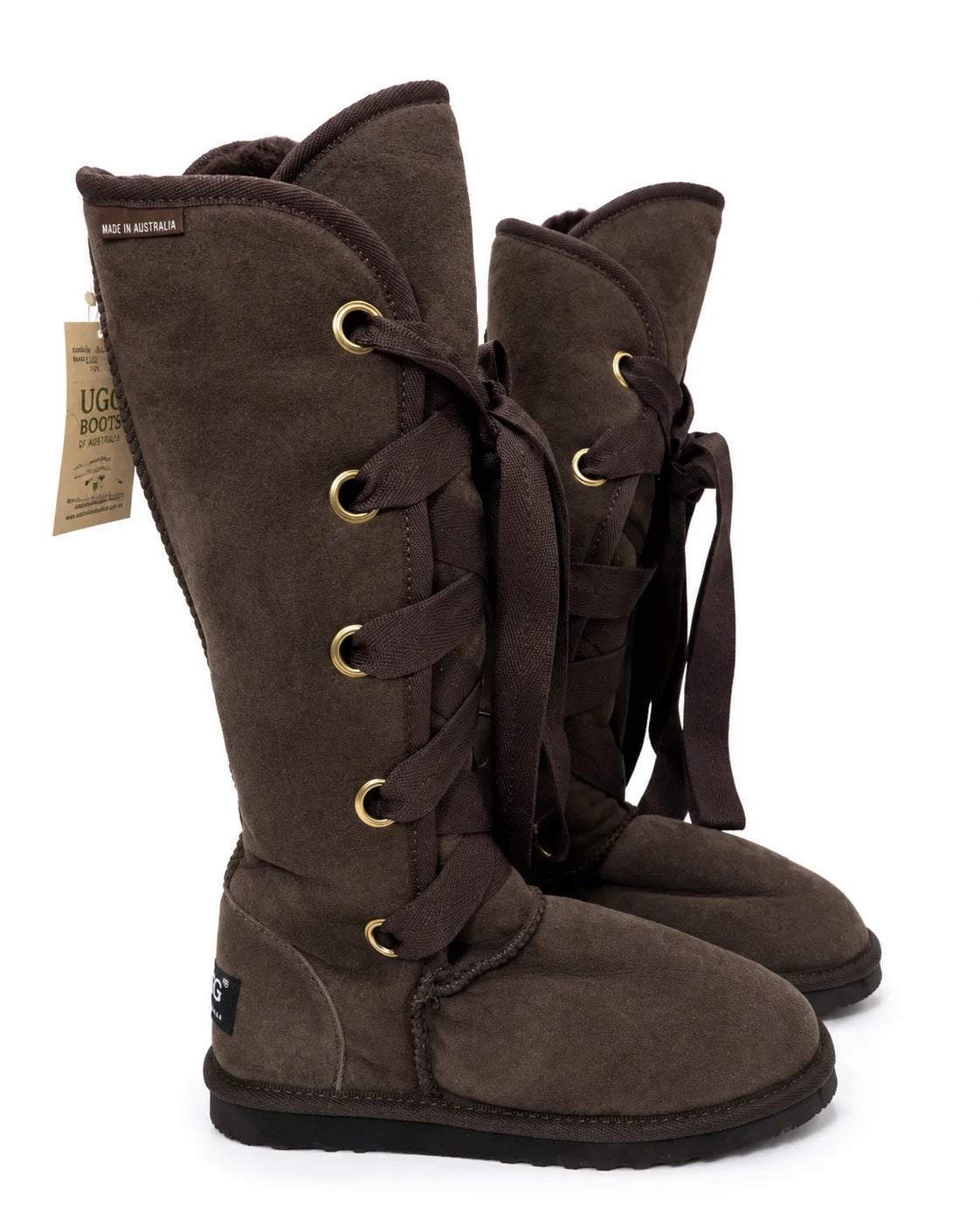 Australian Leather Ugg Classic Tall Corset Lace - Chocolate - AU4