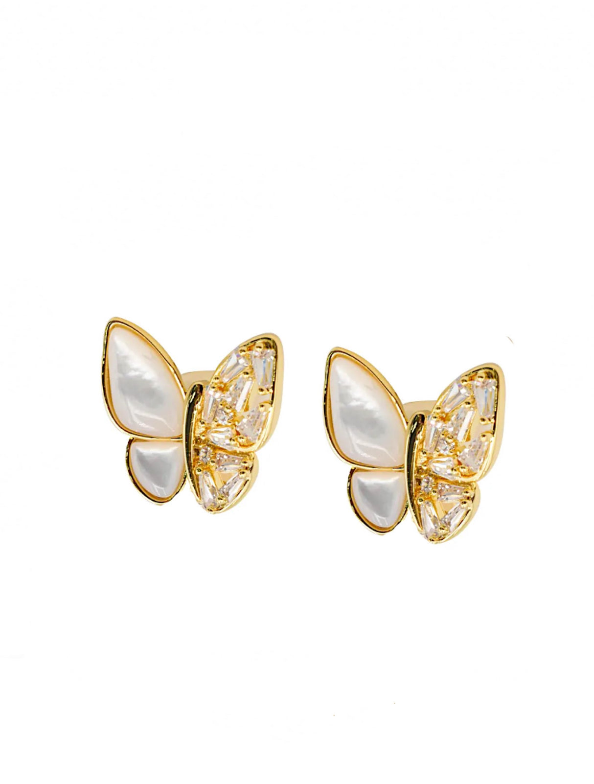 Liv Oliver 18K Gold Butterfly Post Earrings