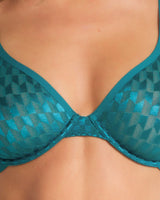 Graphic Underwire Plunge Bra