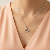 Krystal Couture Heart In Heart Necklace Embellished with SWAROVSKI Crystals