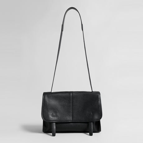 Vintage Leather Messenger Bag – Flap-Top Crossbody Shoulder Bag