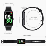 TODO Fitness Tracker Smart Watch BT 5.0 1.47" Display Thermometer BPM Monitor - Black