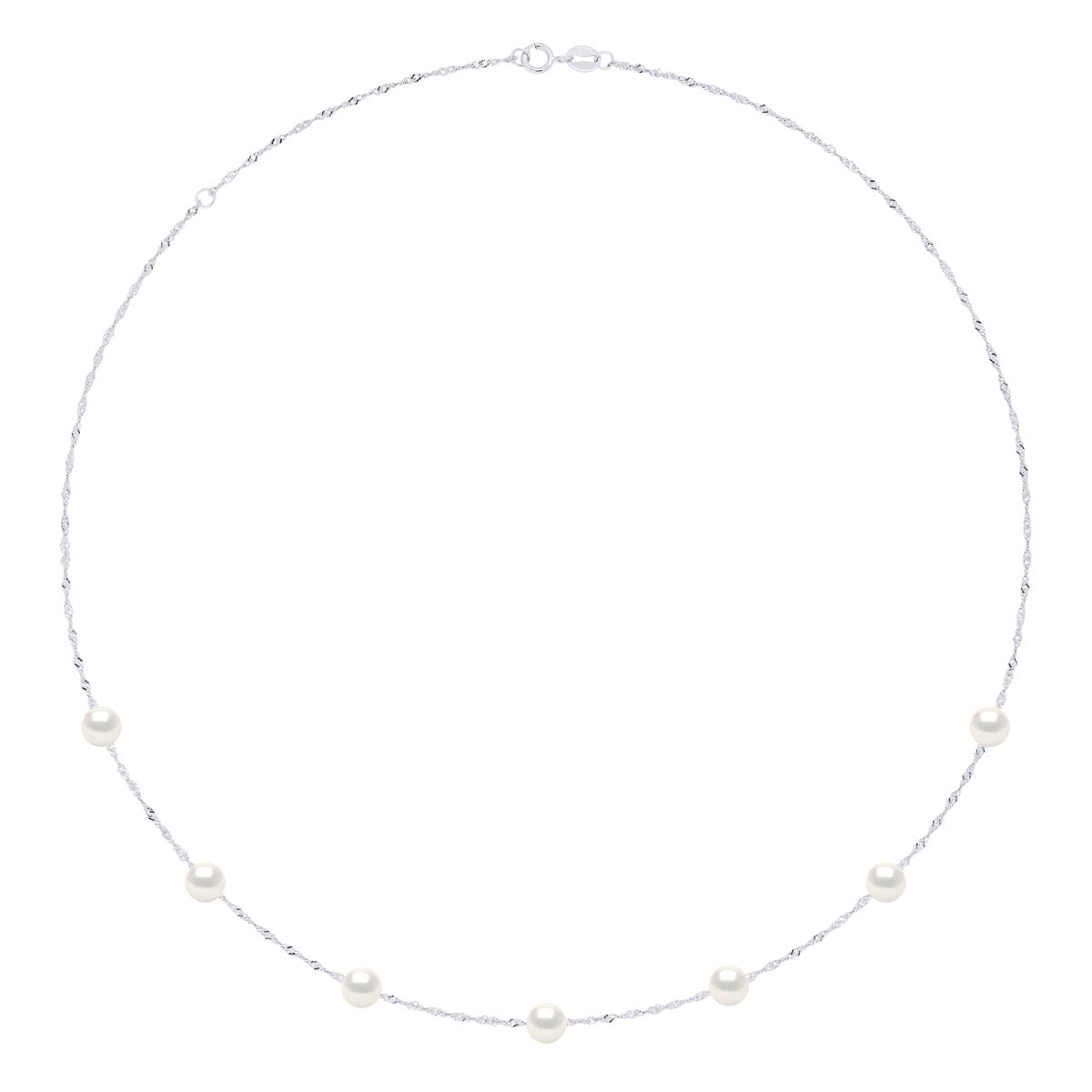 Necklace "Pearls" - Natural Pearl White - Longueur 18 cm