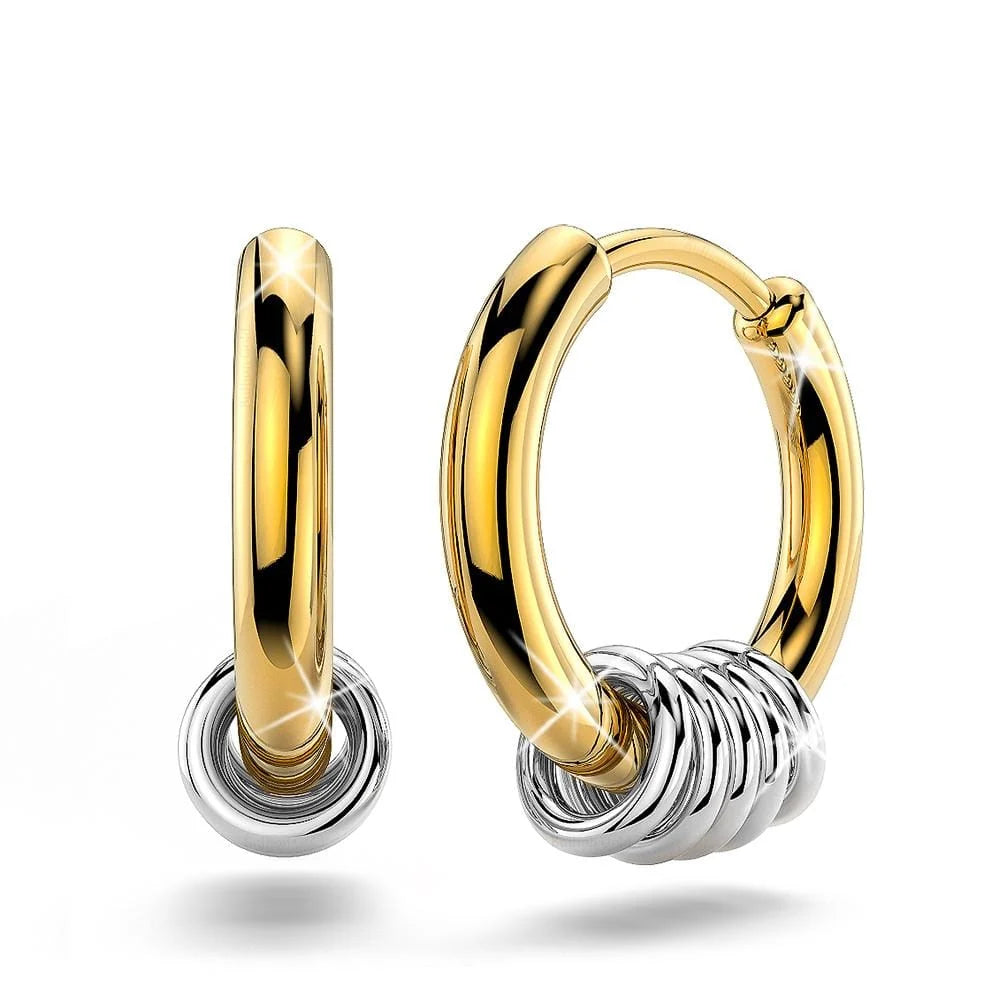 Bullion Gold Flawless Illusion Hoop Earrings 10mm