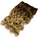 Two Tone Ombre High Grade Brown Curly Hair 7Piece 16Clips 24" Hair Extension 01