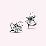 Solid 925 Sterling Silver Loved One Diamonelle Earrings