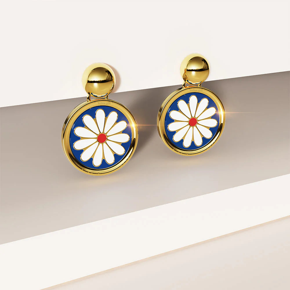 Bullion Gold Bullion Blue Blossom Earrings in Gold