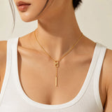 Bullion Gold Forward Pendant Necklace Gold