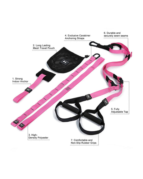 Resistance Trainer Band Set Muscle Training Suspension Band Belt Boxing Pilates Home Gym Fitness P3 Pro