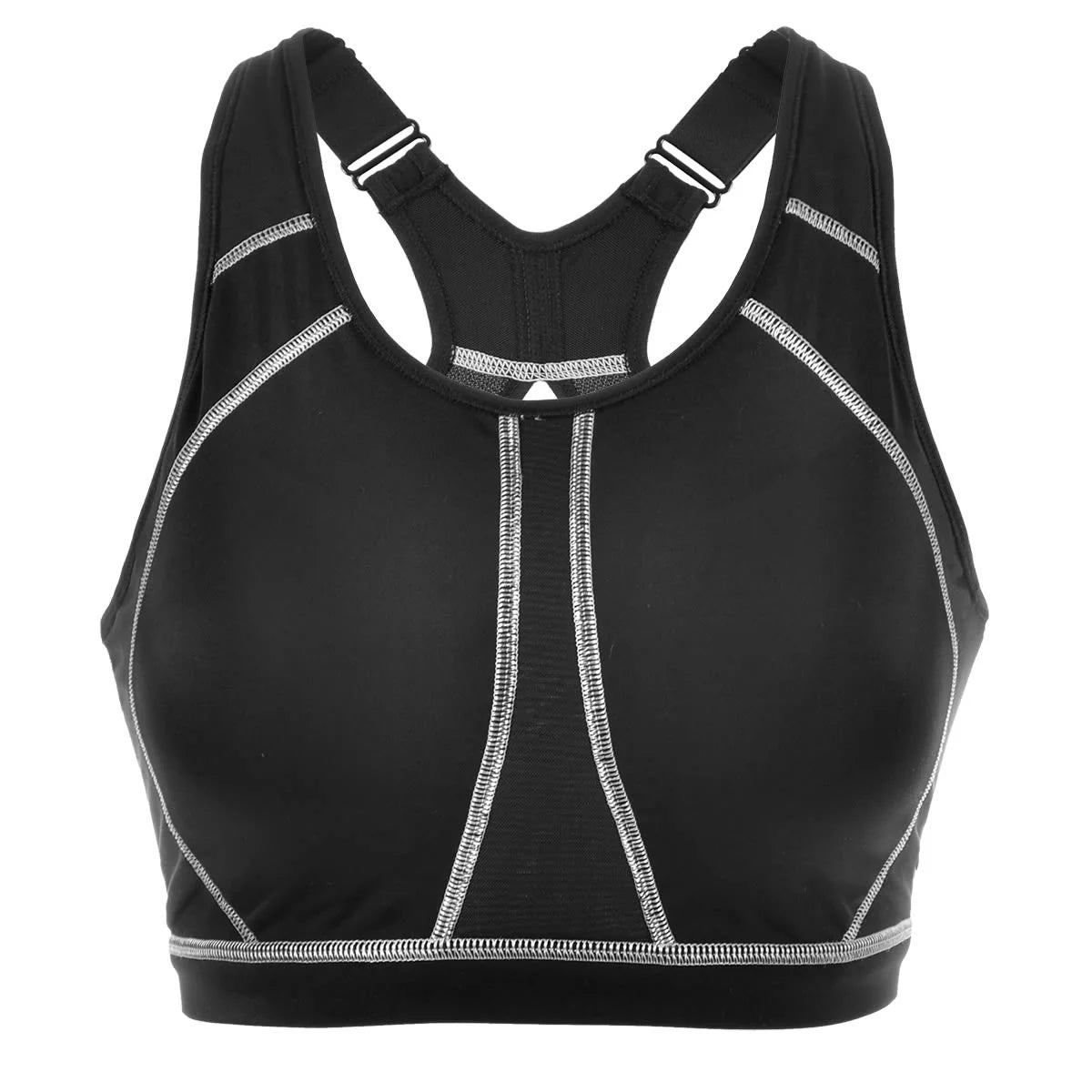 Racerback Wireless Full Coverage Sports Bra - Black