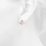Bullion Gold Princess-Cut Simulated Diamond Love Earrings