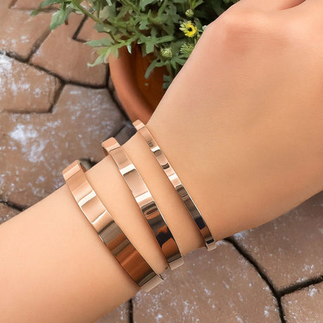 Bullion Gold Avenue Classic Cuff Bangle Rose Gold - 4mm