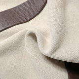Canvas & Leather Curved-Top Satchel - Ivory