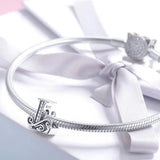 Solid 925 Sterling Silver Vintage Inspired Antique Alphabet Charm