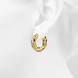 Bullion Gold Celia Rope Twisted Hoop Earrings