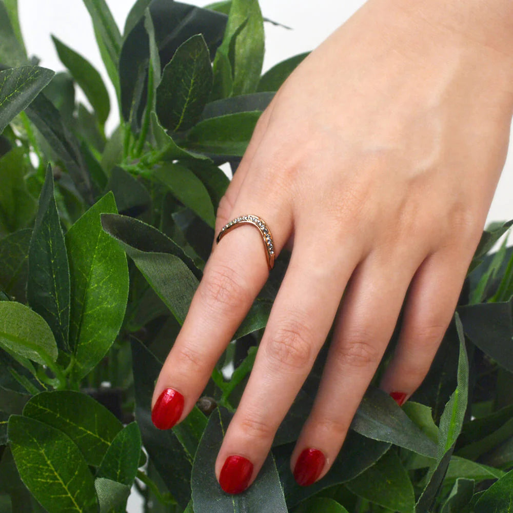 Krystal Couture Contortion Ring Embellished with Swarovski Crystals Rose Gold
