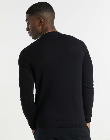 Asos Design Cotton Jumper In Black