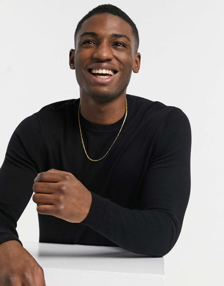 Asos Design Cotton Jumper In Black