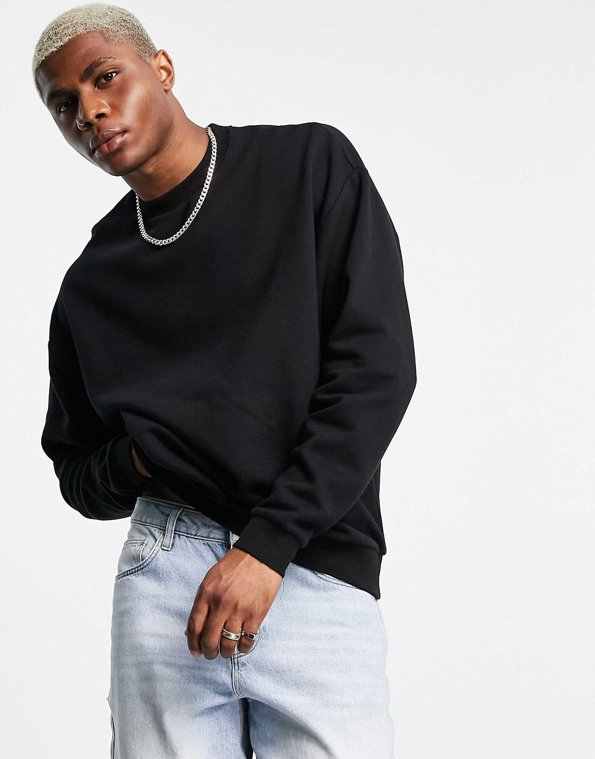 Asos Design Oversized Sweatshirt In Black