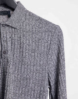 Asos Design Long Sleeve Polo Shirt In Interest Rib