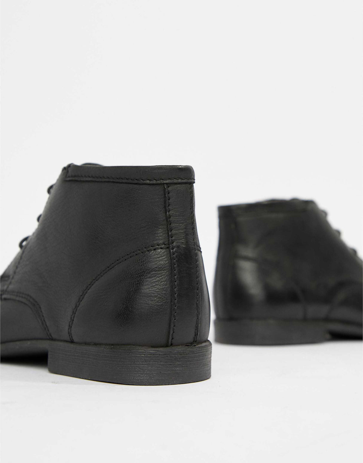 Asos Design Chukka Boots In Black Leather