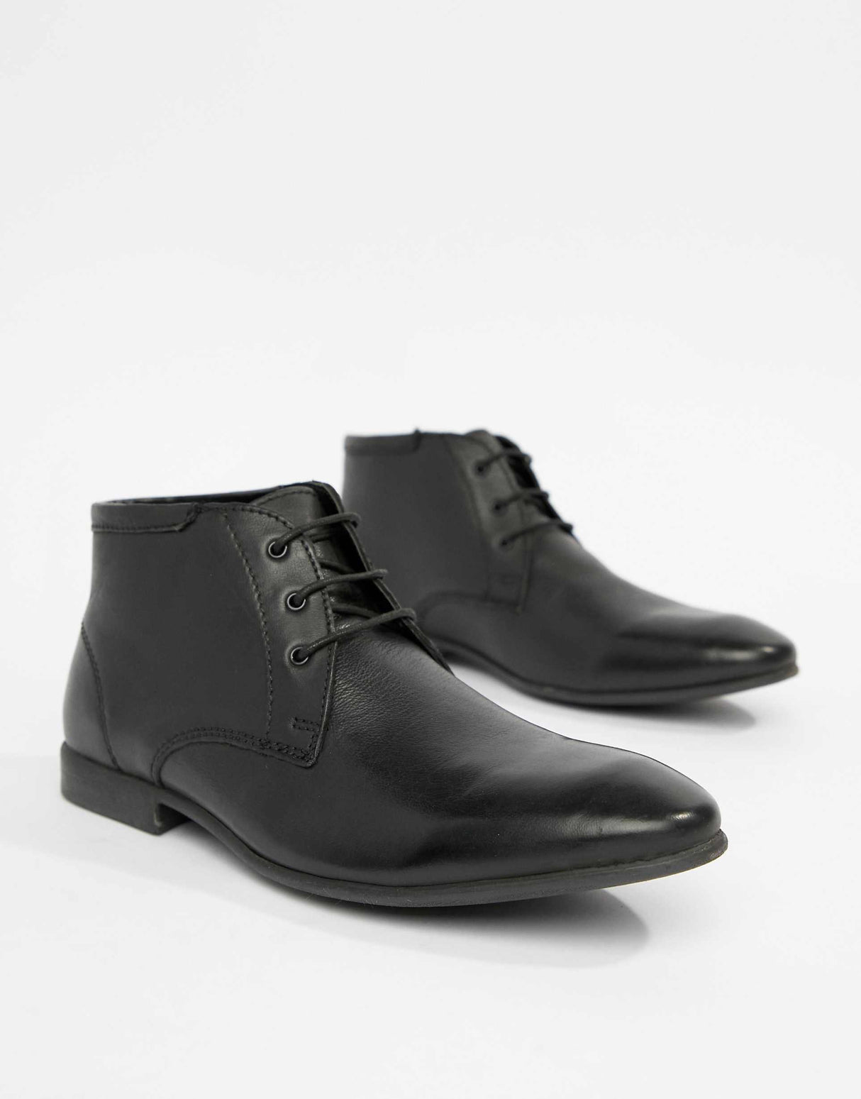 Asos Design Chukka Boots In Black Leather