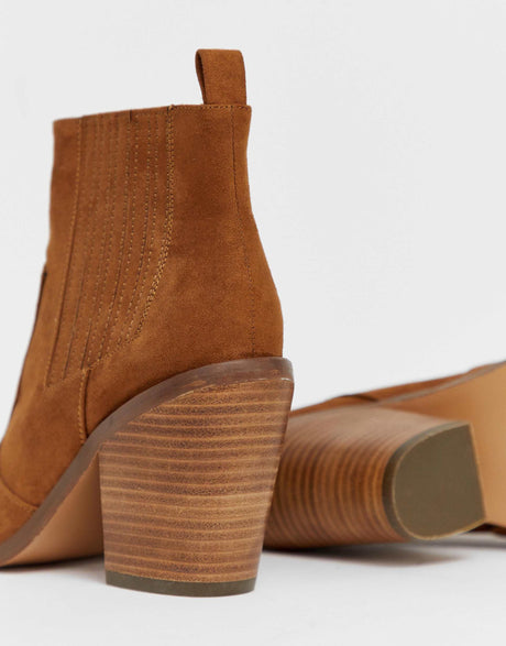 Asos Design Wide Fit Elliot Western Ankle Boots