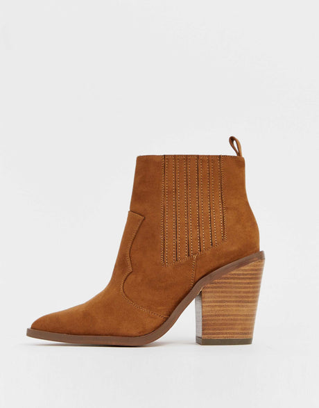 Asos Design Wide Fit Elliot Western Ankle Boots
