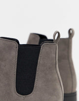 Asos Design Chelsea Boots In Grey Faux Suede