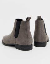 Asos Design Chelsea Boots In Grey Faux Suede