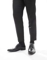 Asos Design Creeper Brogue Shoes In Black Faux Leather