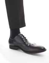 Asos Design Creeper Brogue Shoes In Black Faux Leather